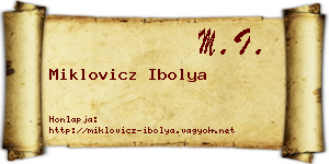 Miklovicz Ibolya névjegykártya